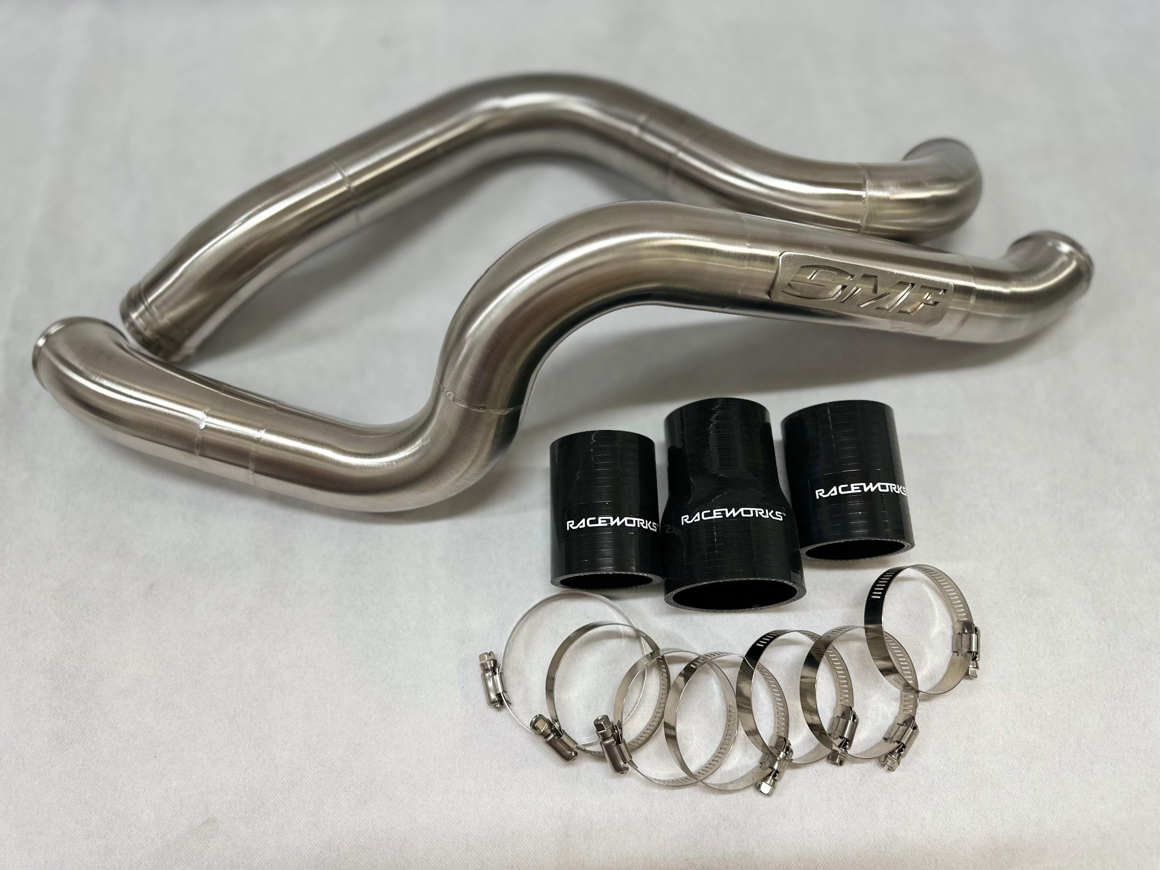 8PC Universal Aluminum Intercooler Piping Kit 2 Inch With T-Bolt Clamps & Silicone Couplers